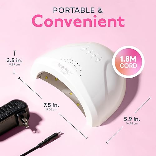 Miniatura 5 de SUNUV Lámpara de uñas LED UV, luz de gel para esmalte de uñas, secadora UV con 3 temporizadores SUNone White