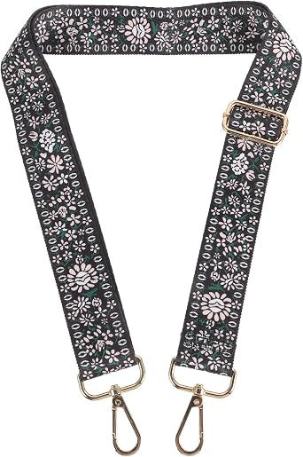 VICASKY Vintage Banjo Belt Adjustable Strap Banjo Strap Jacquard Woven Cotton Banjo Strap With Metal Clip Hooks