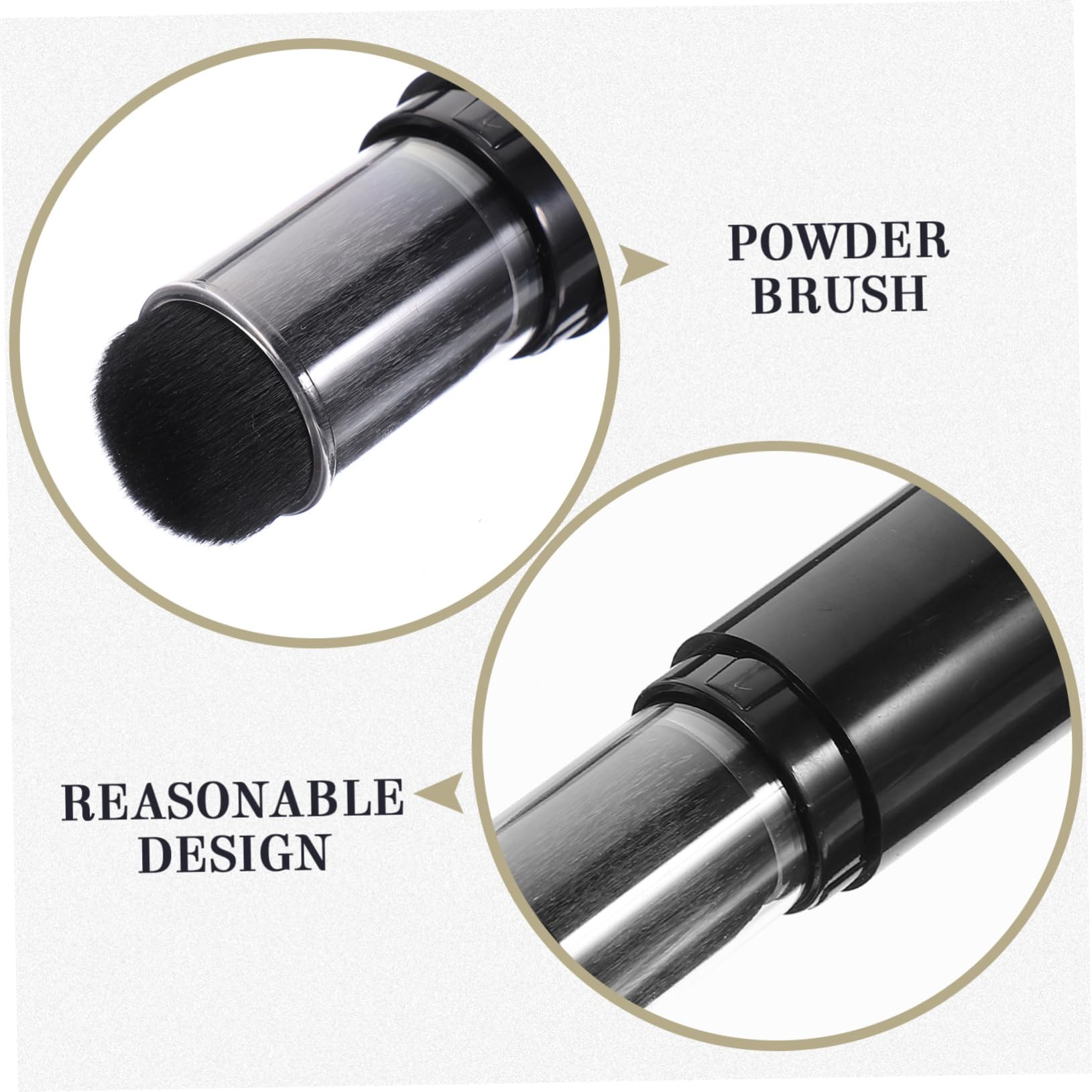 Powder Brush Powder Applicator Retractable Makeup Brush Foundation Brush with Refillable Loose Powder Bottle Jar Manicure Blush Brush Nail for Blush Powder Cosmetics