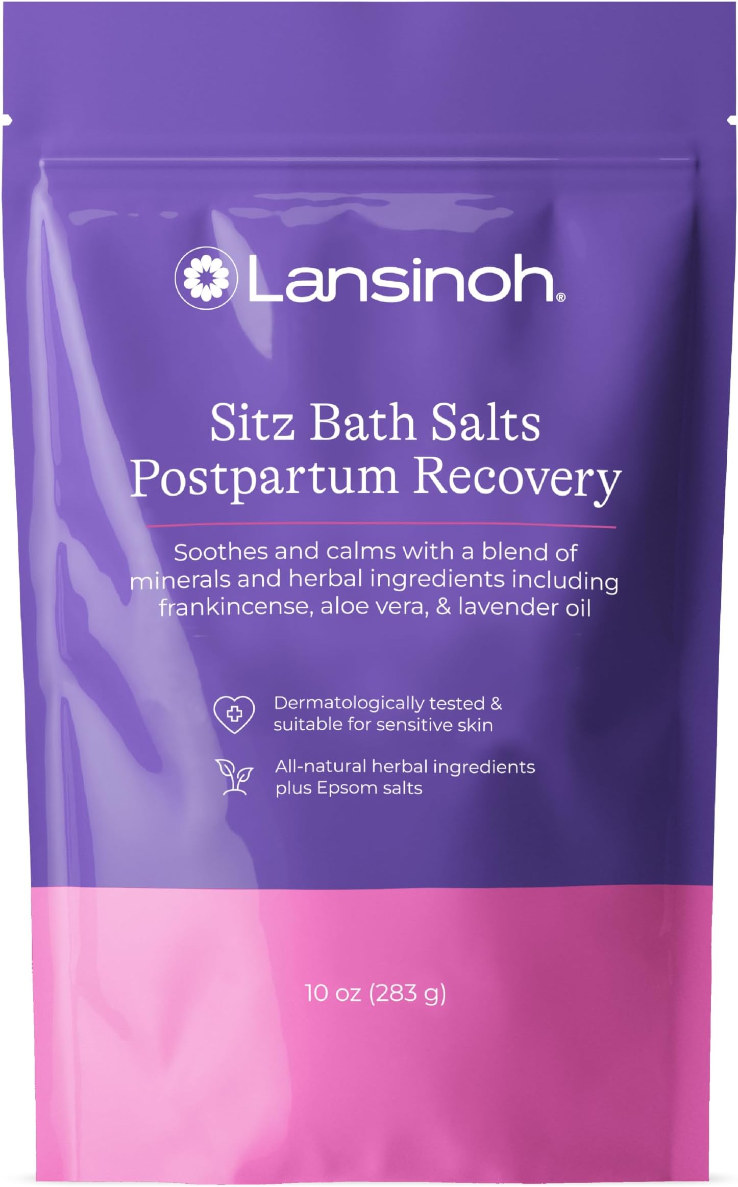 Lansinoh Sitz Bath Salts for Postpartum Care, 10 Ounces