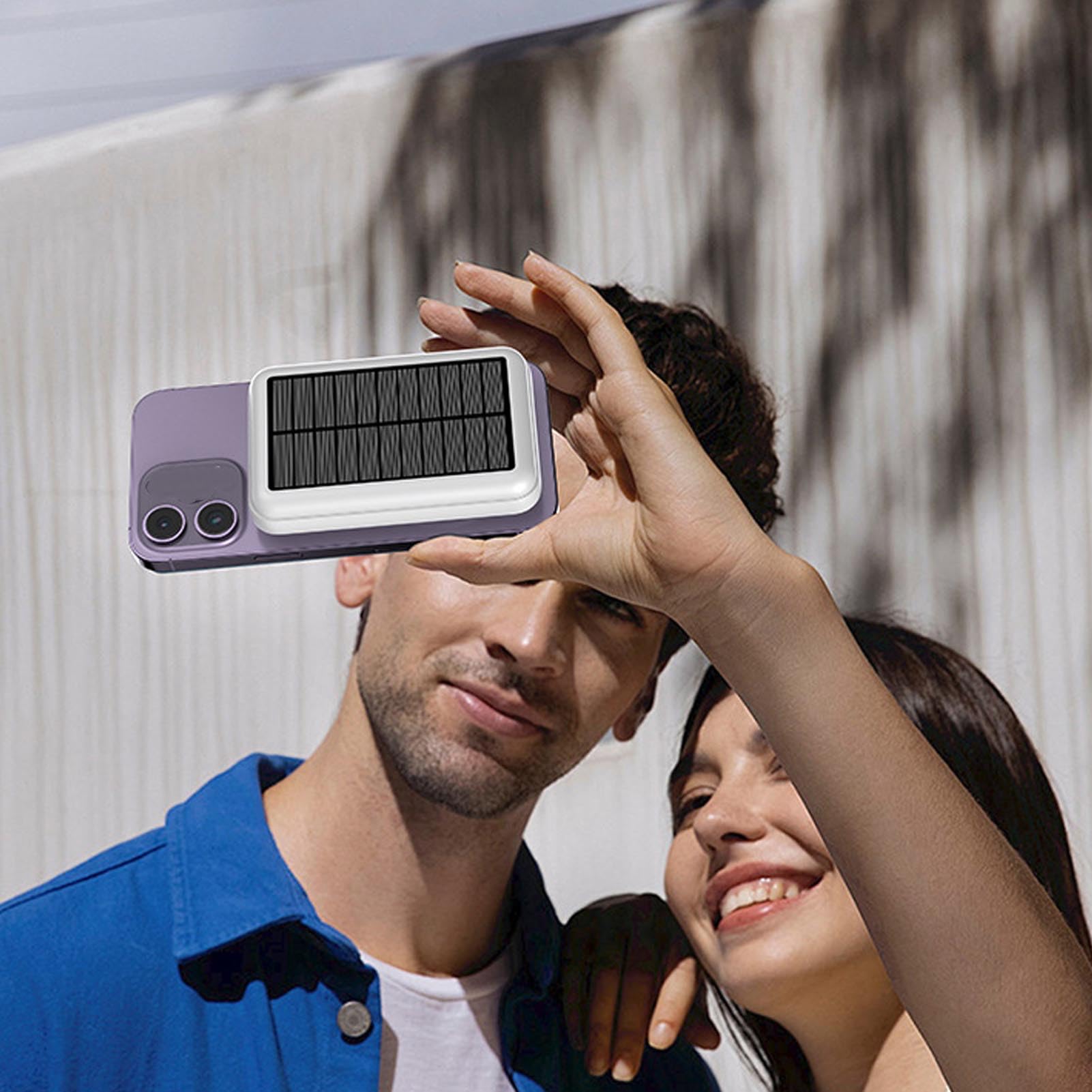 Banque d'énergie Solaire, Banque d'alimentation sans Fil à Charge Rapide 10 000 MAh, Chargeur Solaire 'Urgence avec Fixation Magnétique sans Fil pour Camping Voyage Utilisation 'Urgence