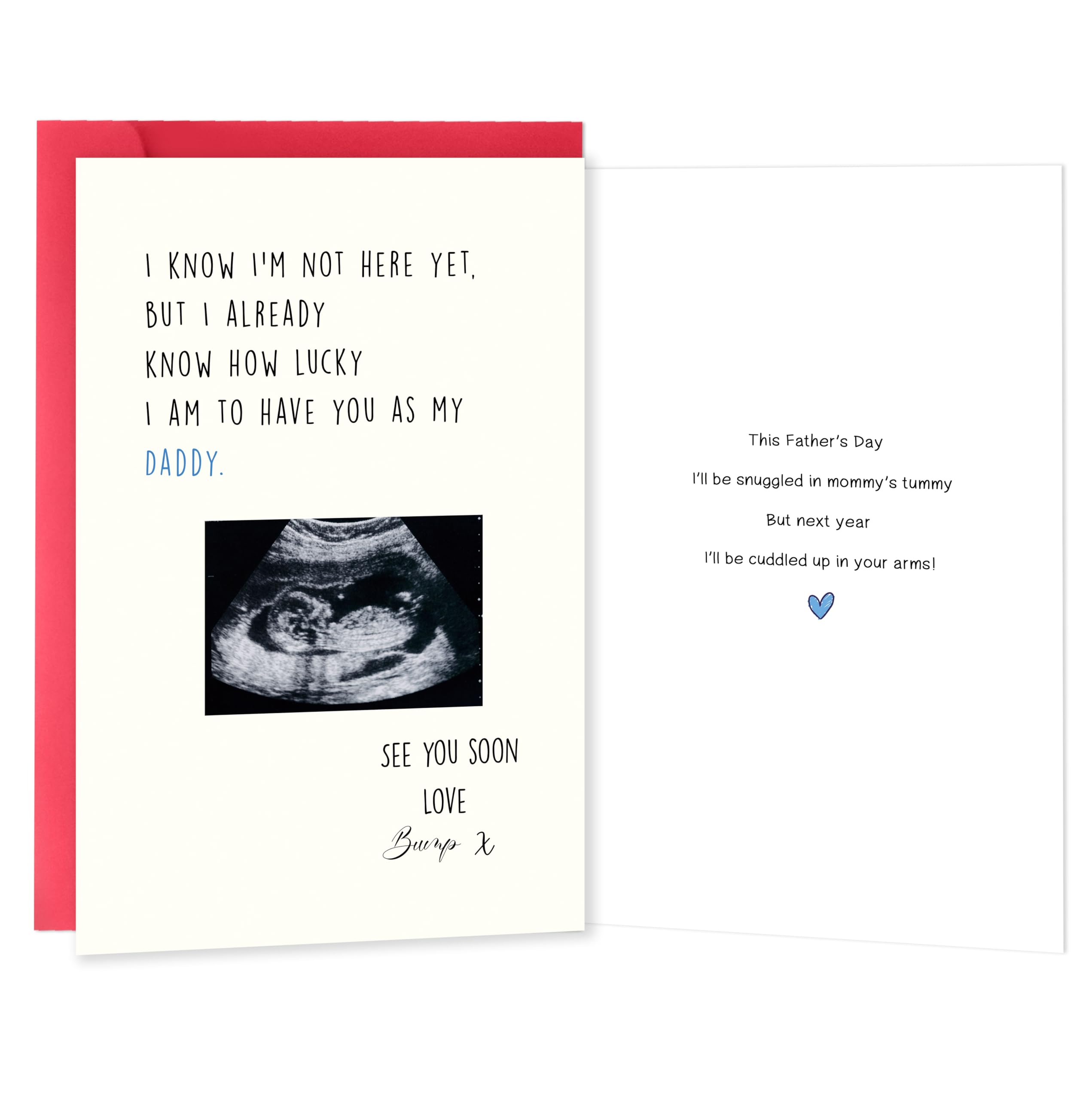 IDU Fathers Day Card Gift for Dad to be & New Father to be，Expectant Dad Father's Day Gifts from the Bump，Father's Day Gift from Unborn Baby，Pregnancy