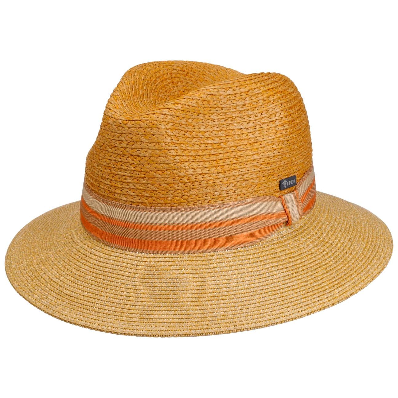 CAPPELLISHOP Manavela Cappello Traveller Paglia Rafia con Fascia in Tessuto Prodotto in Italia Unisex Primavera Estate
