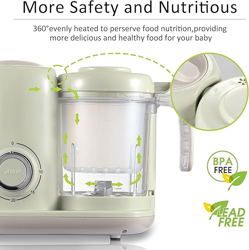 Miniatura 6 de AMZBABYCHEF Máquina de alimentos para bebés, procesador de alimentos para bebés 4 en 1 y vaporizador, licuadora para bebés, máquina multifuncional