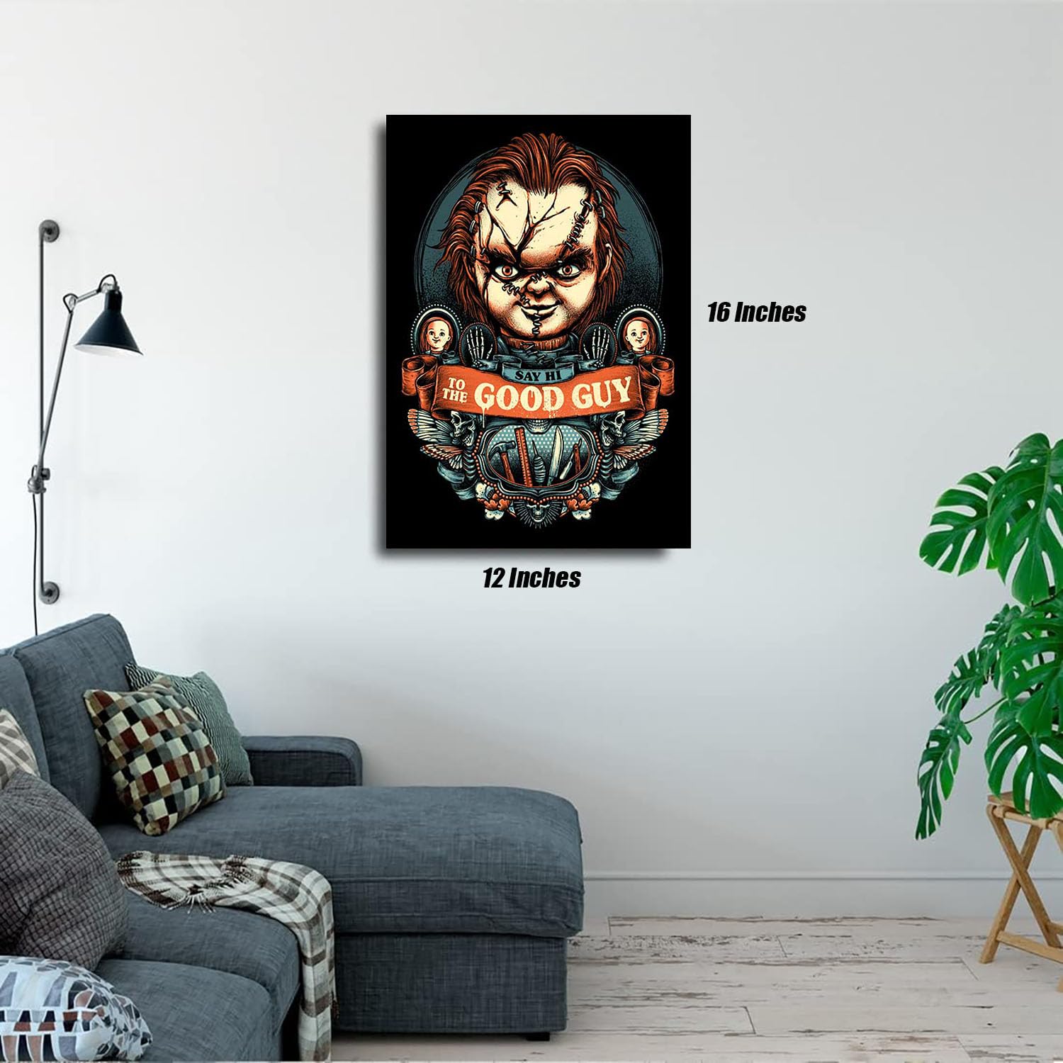 HUANNY Diamond Painting - Kit per ricamo a punto croce 5D, motivo: Chucky, film horror