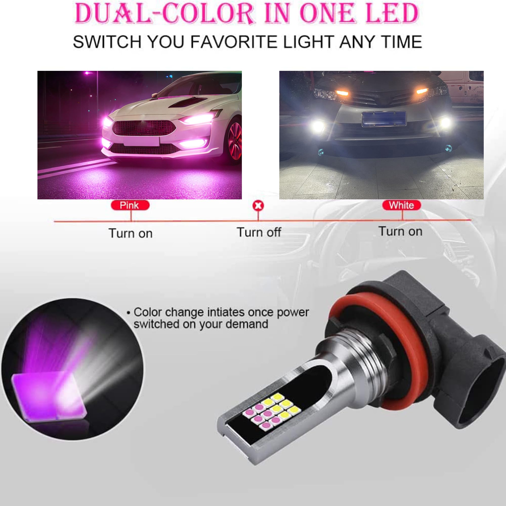 Amazon.com: GLOFE Switchback Strobe Flash 24LED H11 H9 H8 H16JP