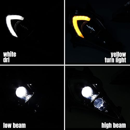 Miniatura 3 de KATIMOTO Conjunto de faros delanteros LED con luz alta y baja DRL intermitente para Yamaha YFZ 450 YFZ450R YFZ450X Wolverine 450 350 Raptor 250 350