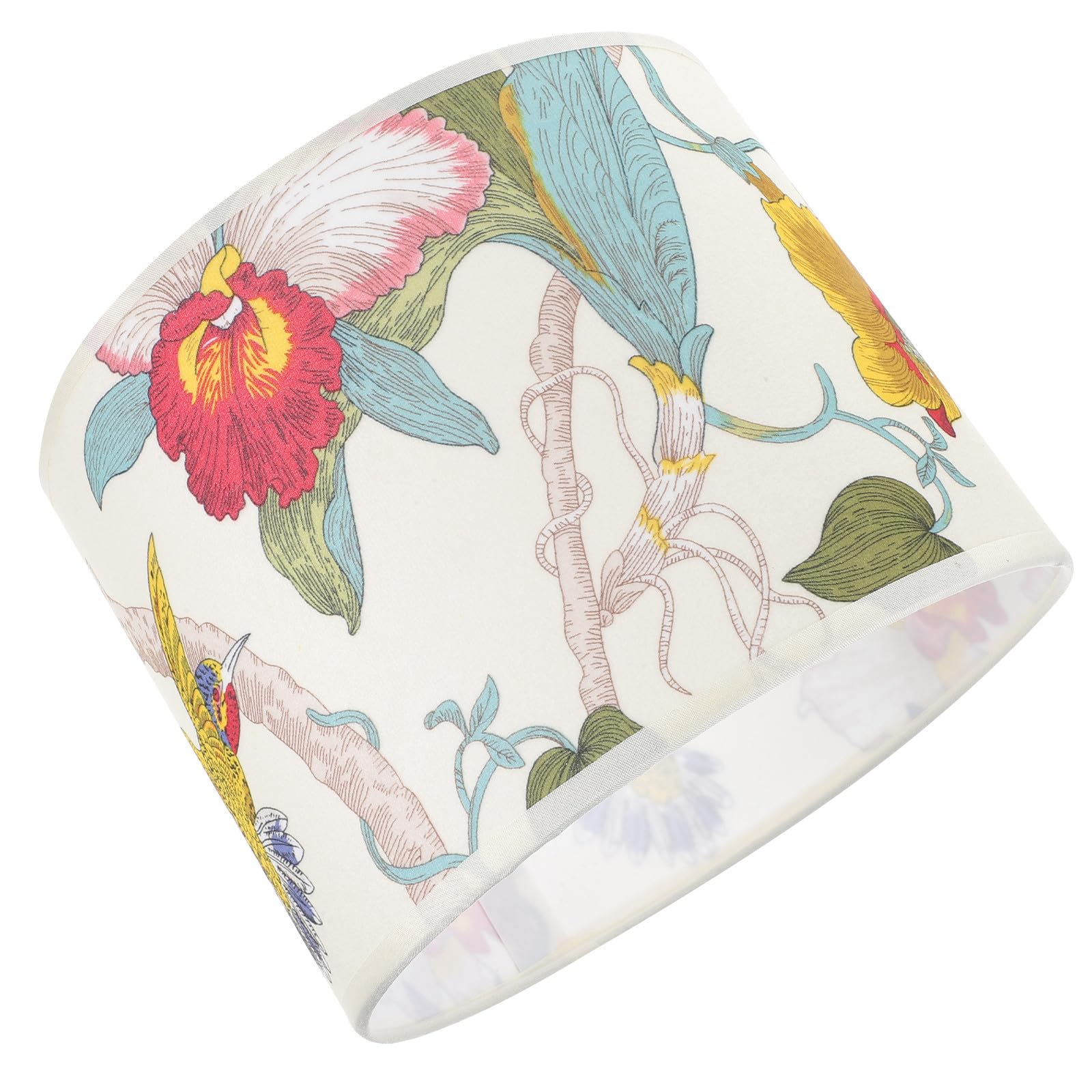 Housoutil Paralume Floreale a Tamburo Stampa Fiore di Vite 22 CM per Lampade da Tavolo Camera da Letto e Soggiorno Facile da Montare Stili multipli