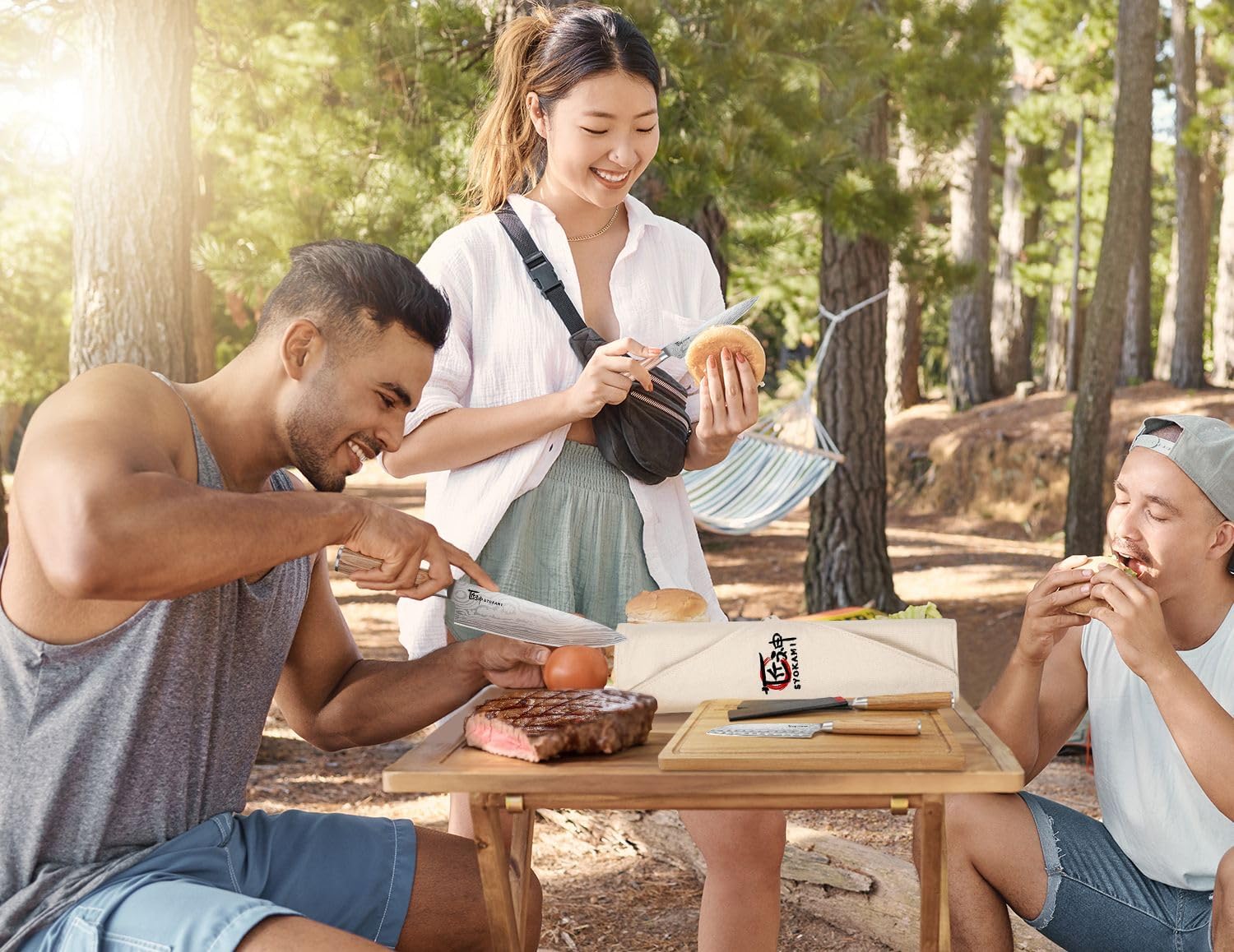 14 Piece Chef Knife Set Beige+Multifunction Carving Knife 12 Inch