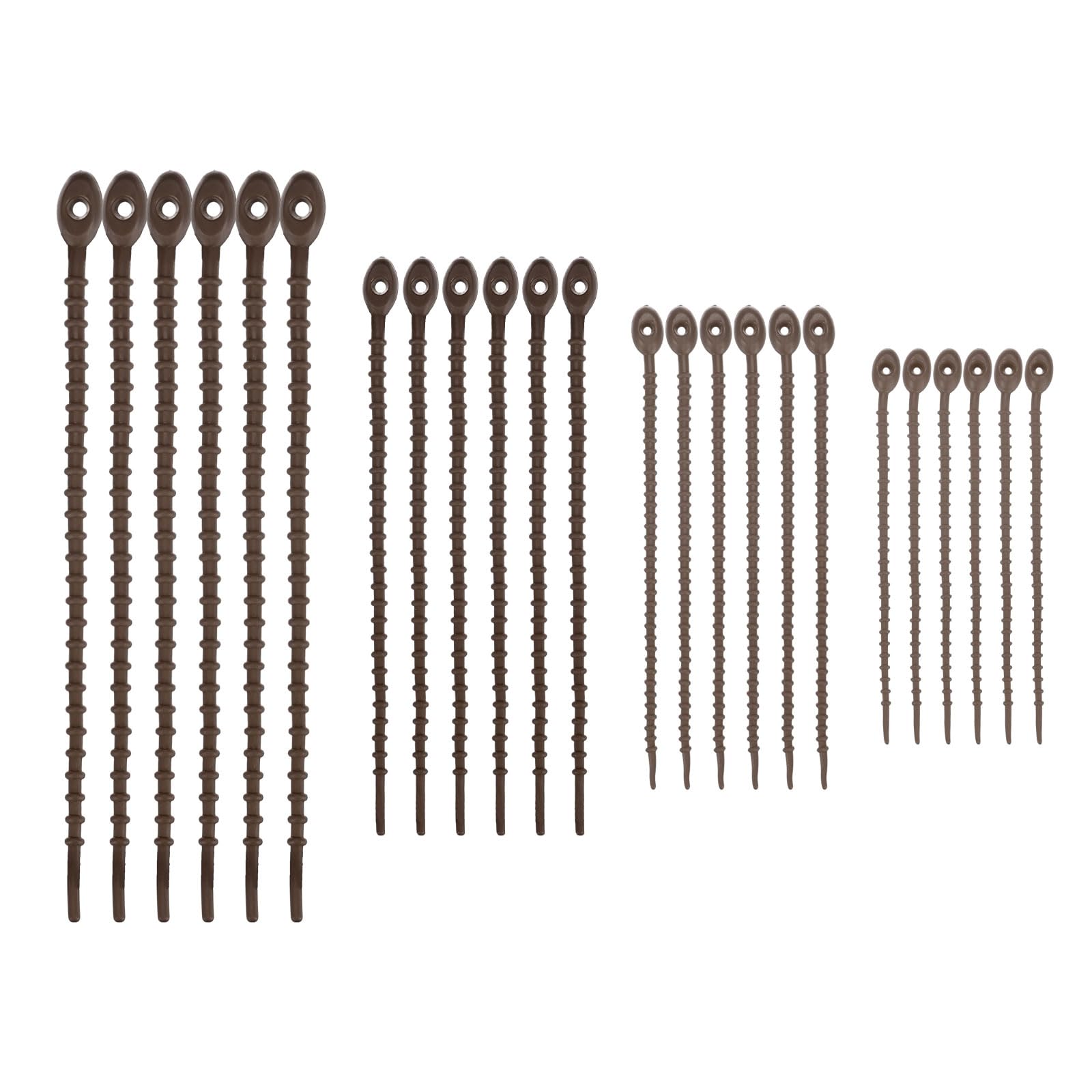 M METERXITY 48-Pack Adjustable Plant Ties, 4.7/5.9/6.7/8.2 Inch Silicone Flexible Multi-Function Garden Twist Tie for Crafts/Gift Wrapping/Gardening Plants, Reusable Support Twine [Brown]