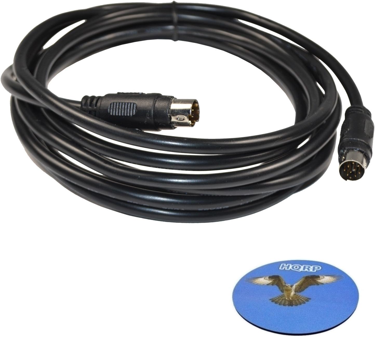 HQRP9-pin Mini-DIN Male to 9-pin Mini-DIN Male (M/M) Audio Input Cable Plus HQRP Coaster