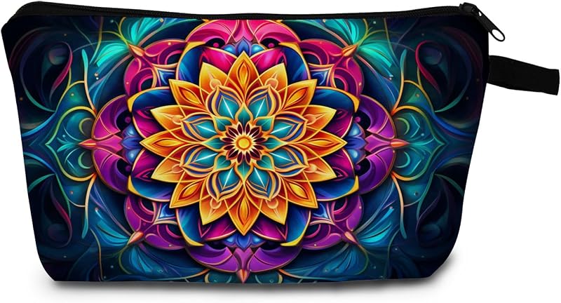 Necessaire de maquiagem MoCaliduccious com estampa Mandala Flower 29 e zíper