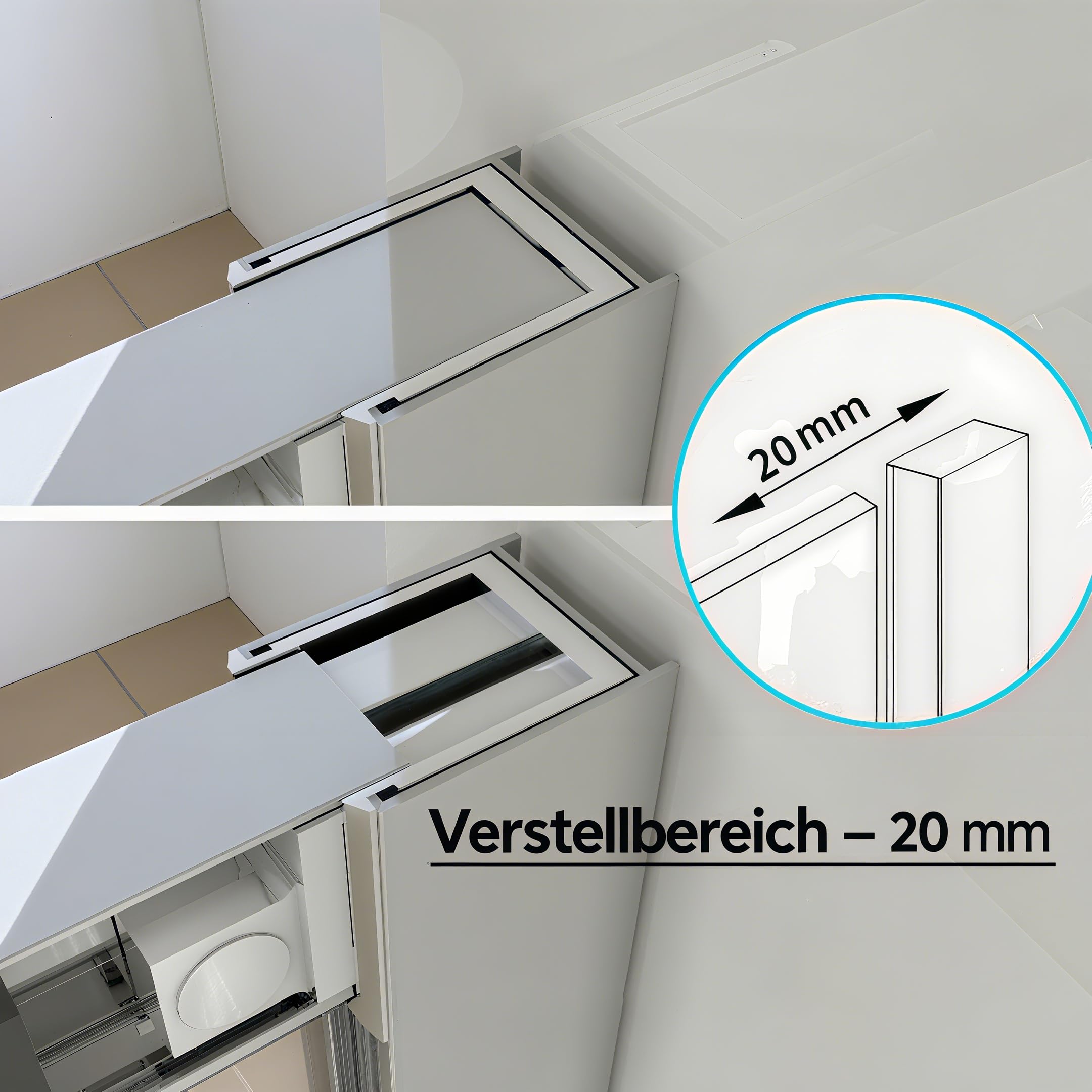 Puerta corredera de 160 x 185 cm, mampara de ducha de cristal templado de 5 mm, con marco de aluminio