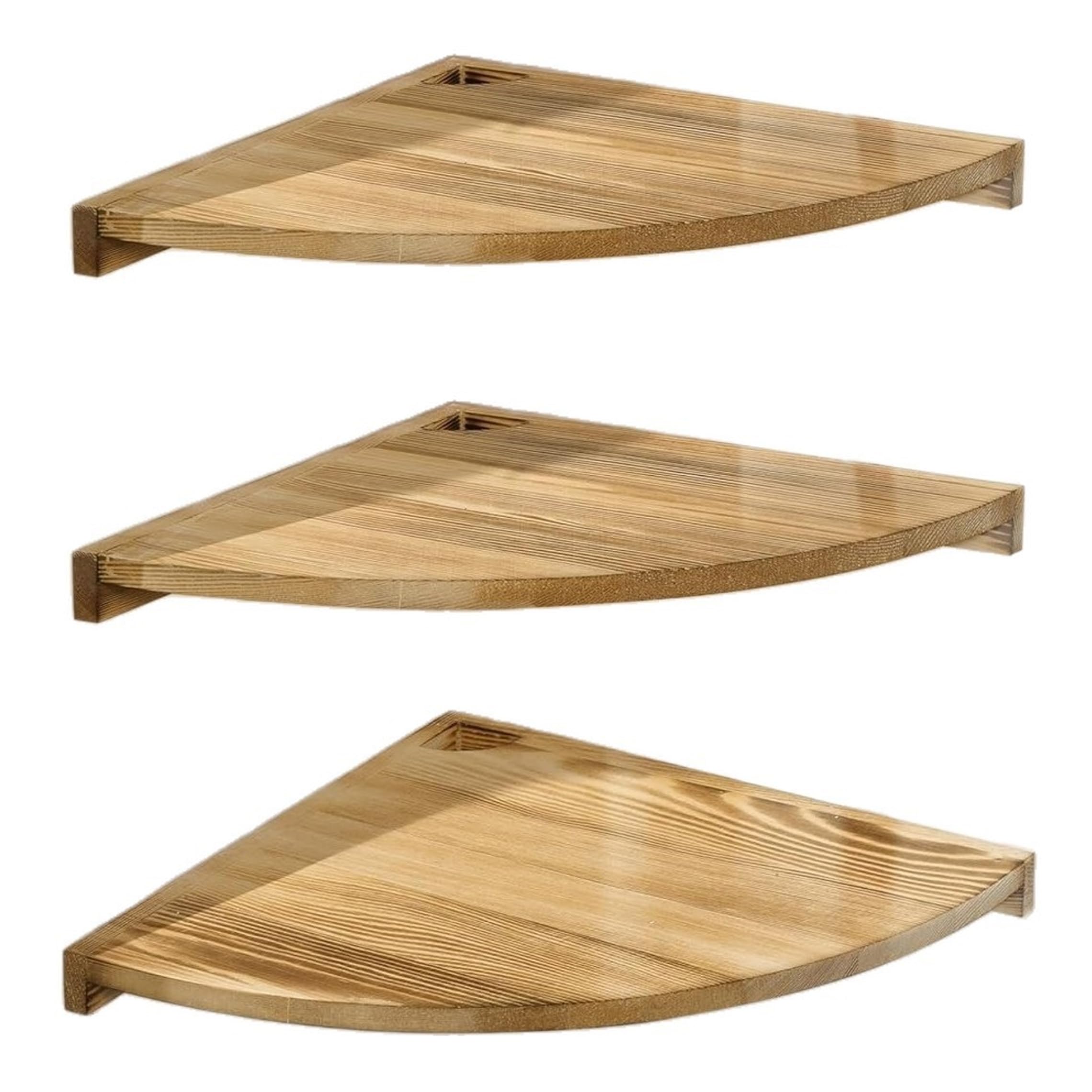 Étagères murales d'angle en bois rustique de salle de bain haut de gamme