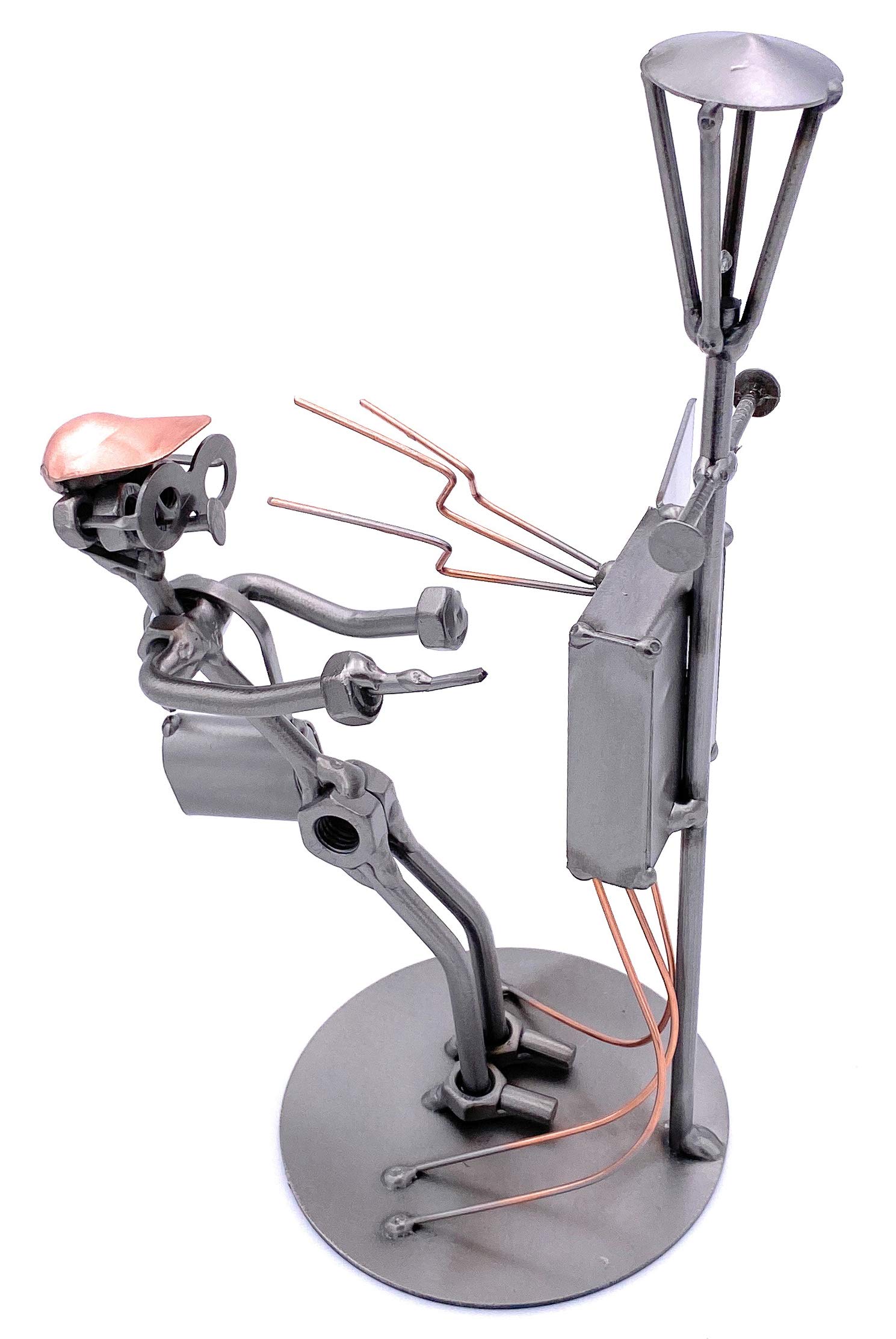 STEEMO Schraubenmännchen Elektriker Handwerker Geschenk Metall-Deko 13x12x24 cm