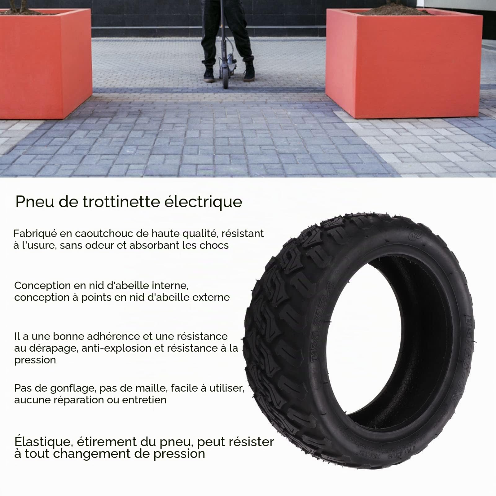 LYL T016 85x65 6.5 Pneu de Scooter électrique Pneus Hors Route équilibre Pneu de Remplacement de Voiture