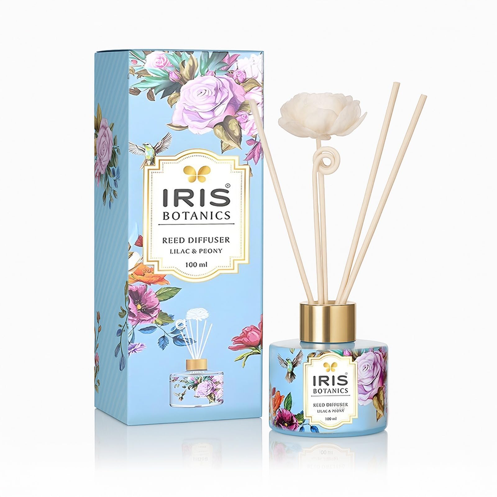Sponsored Ad - Iris Botanics Reed Diffuser Set | with 100ml Oil Fragrance Lilac & Peony |Stress Relief & Aromatherapy | Long-Lasting, Smoke-Free Air Freshener for Home, Bedroom & Office | Ideal for Gifting.