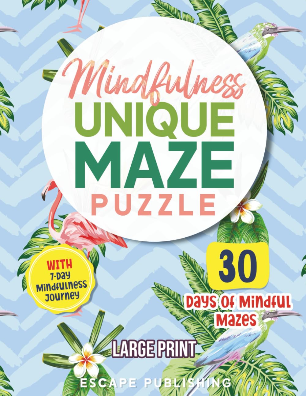 Mindfulness Unique Maze Puzzle: 30 Mazes, Each with a Powerful Health Tip, Large Print (Mindfulness Puzzle Series)