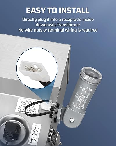 Miniatura 3 de DEWENWILS Sensor de atardecer a amanecer de 120 VCA, interruptor de sensor de luz, montaje giratorio, control de luz de fotocélula para