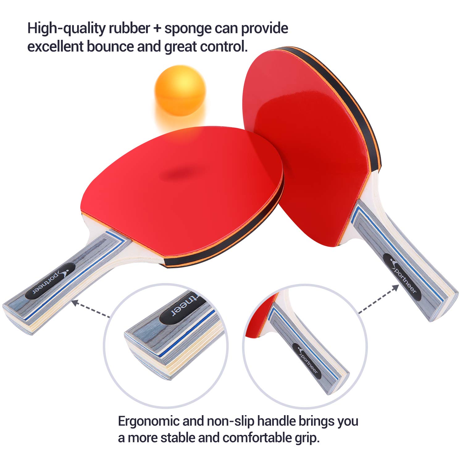 Coriver Tischtennis Set - Komplettset Mit 2 Schlägern, 9 Bällen & Netz