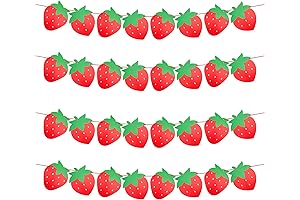 4pcs Strawberry Hanging Banner Decorations