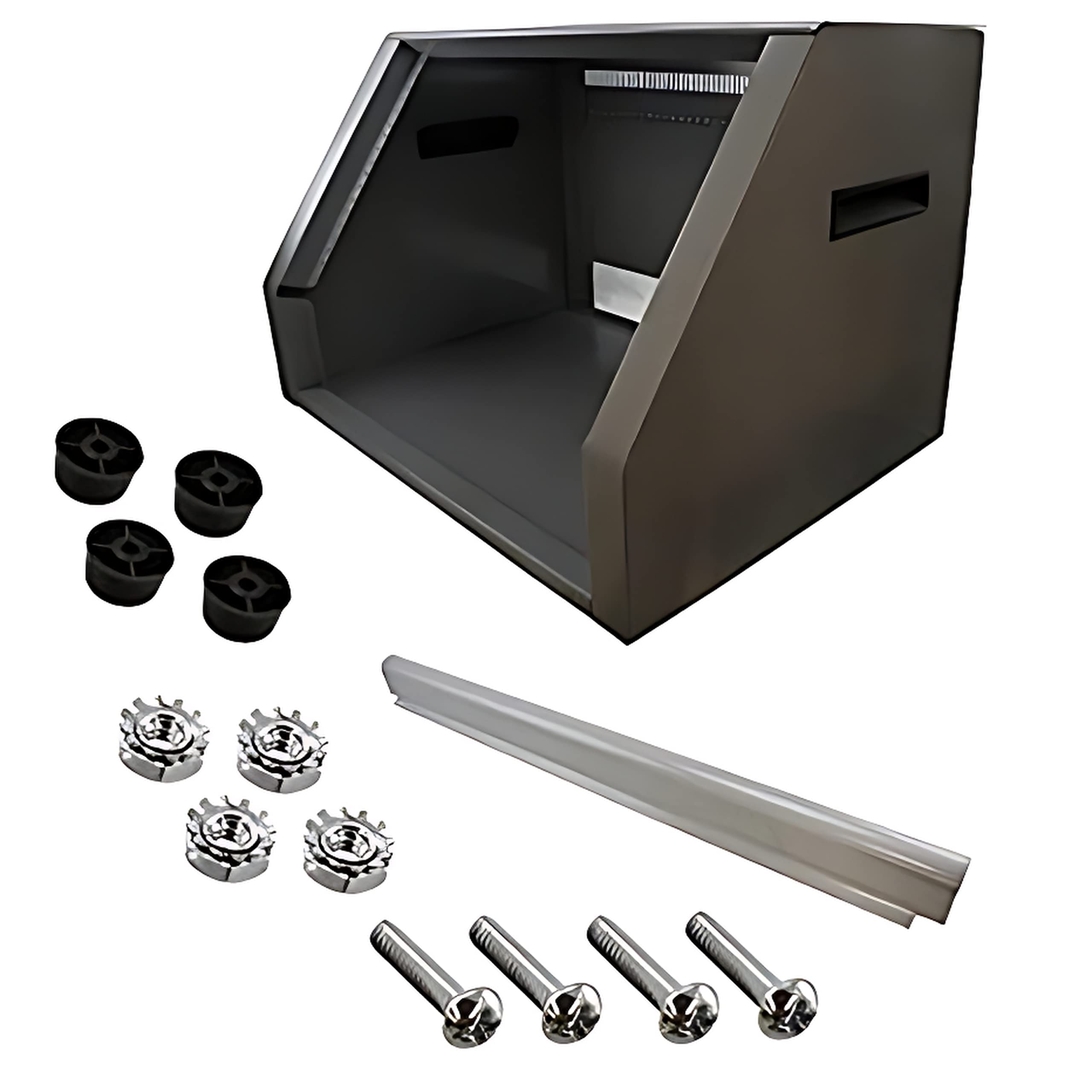 BUD Industries C-1557 16 Gauge Steel Sloping Panel Prestige Cabinet, 22" Width x 14-49/64" Height x 16-1/4" Depth, Metallic Gray Finish