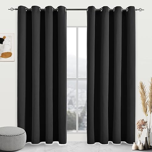 Miniatura 14 de Cortinas Opacas para Dormitorio con Aislamiento Térmico de Ojales Sólidos para Ventana Extra Anchas para Puerta Corredera, Juego de 2 Paneles de