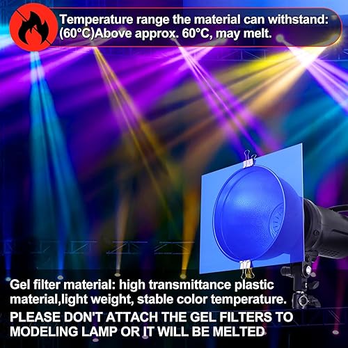 Miniatura 8 de SIQINZONGWA (10 piezas) Filtro de luz de gel de color, filtro de gel de iluminación de color transparente, hojas de plástico de 8.5 x 11 pulgadas