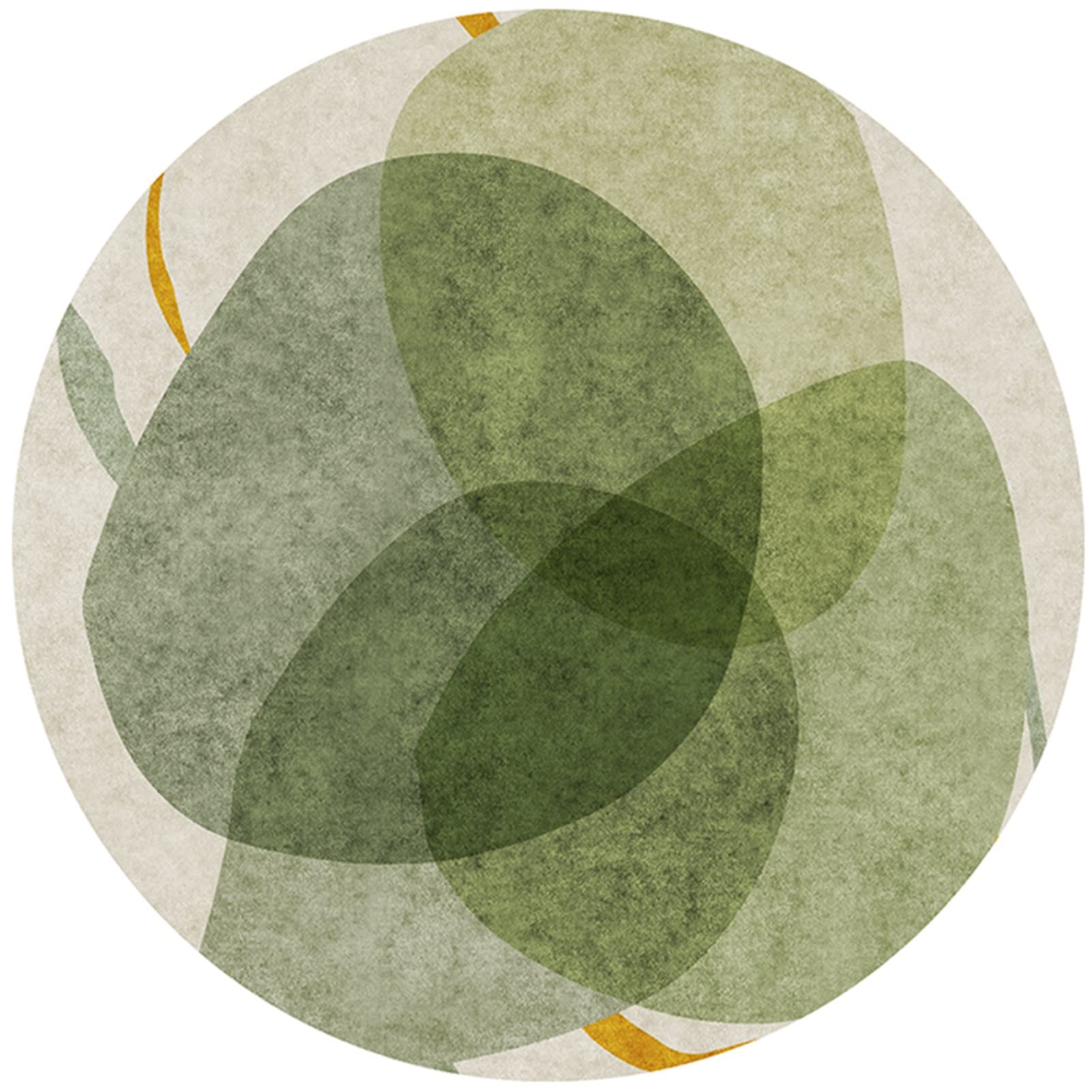 HYBXAQ Contemporary Green Round Area Rug Circular Carpet Living Room Coffee Table Rugs Bedroom Bedside Cushion Computer Chair Mat (Size : Diameter 140cm/4.6ft)