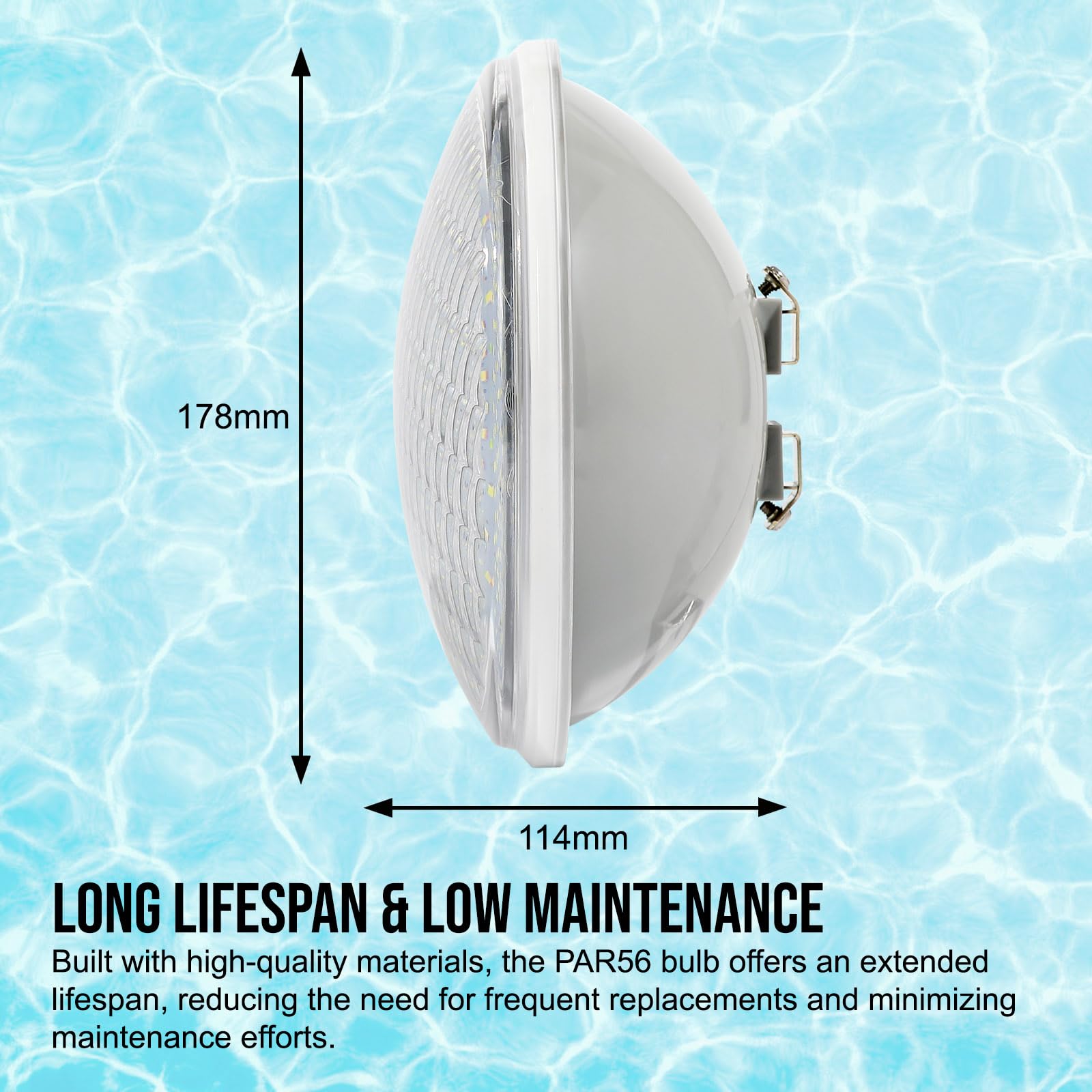 Monsing Luces LED para piscina PAR56 40W iluminación LED para piscina colgante bajo el agua reemplazo 300W foco halógeno DC/AC 12V RGB