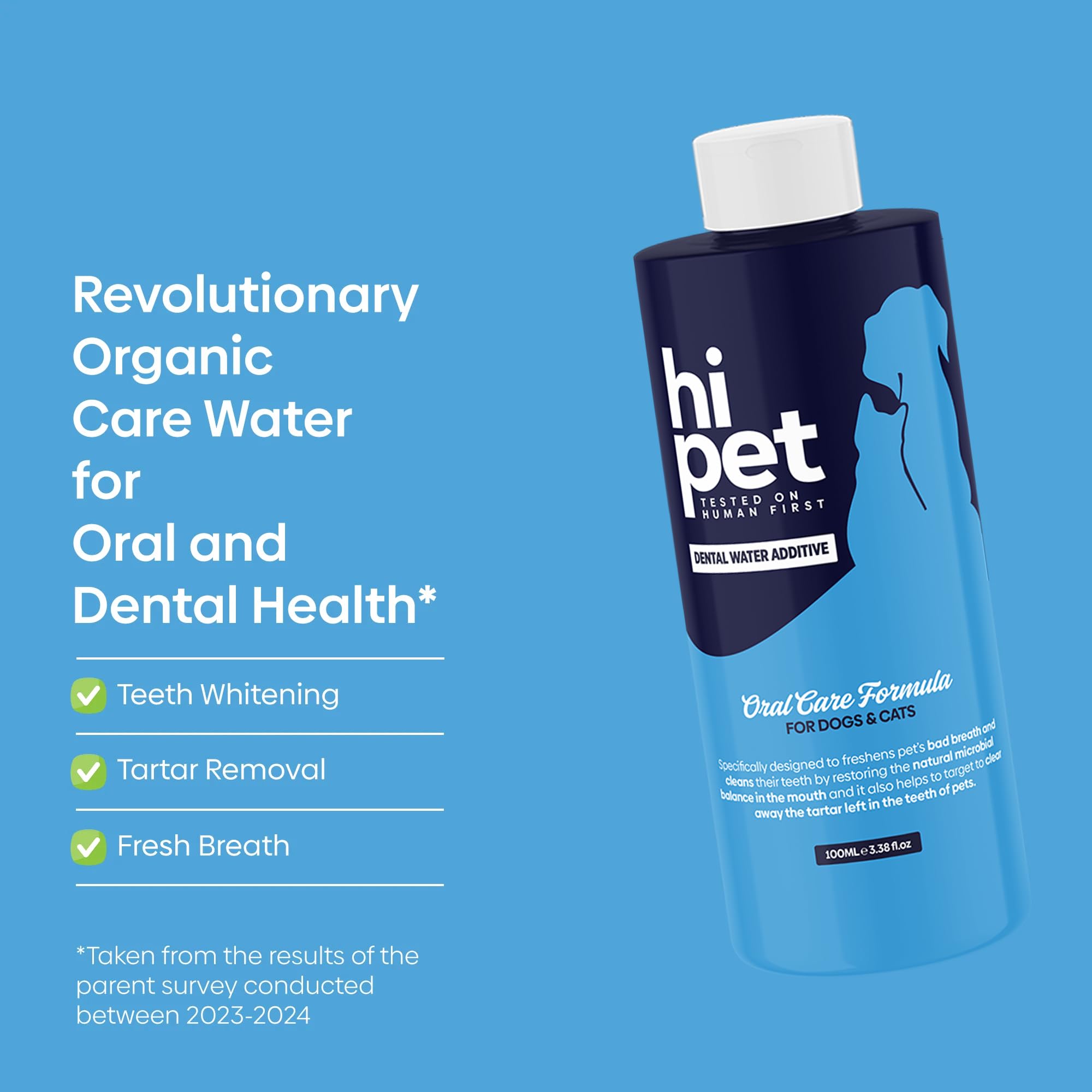 Hipet Hi Pet Cat and Dog Dental Water Additive, Dog Breath Freshener and Teeth Cleaner, Hi pet Water Additive Supports Gum Health, No Toothpaste or Toothbrush Required (Pack of 1)