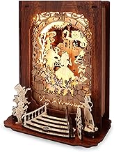 Alice in Wonderland Model Kit - Wooden 3D Puzzle to Build with LED Night Light - DIY Lamp Decor for Adults