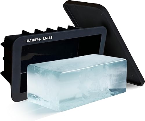 Molde de bloque de hielo extra grande con tapa, forma de ladrillos de hielo de 2.5 libras, molde de silicona profesional para cubitos de hielo