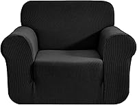 Vista 19 de CHUN YI - Funda elástica de 1 pieza para sillón grande, funda protectora suave de Jacquard con elastano, detalle de cuadros y parte inferior