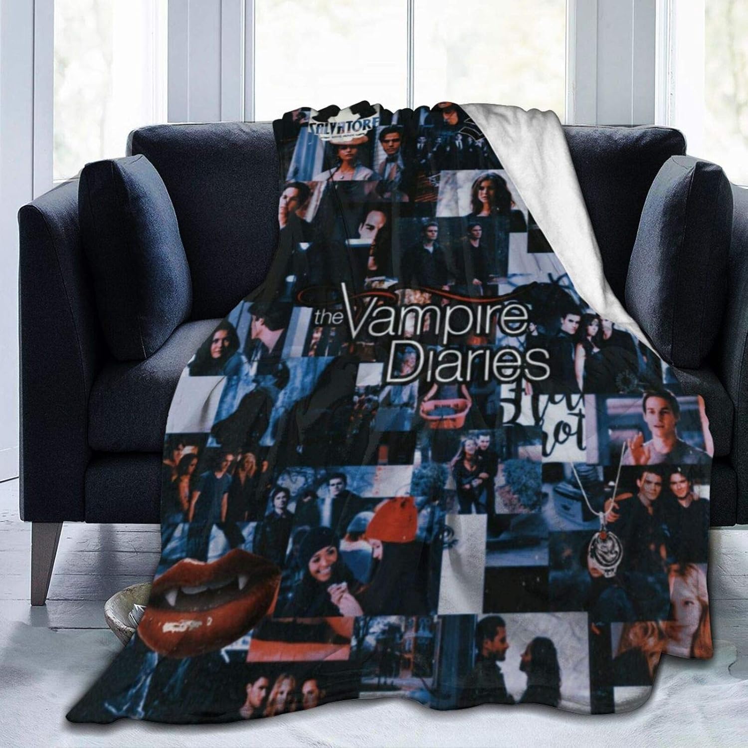Vampire Diaries Throw Blanket Super Soft Lightweight Warm and Cozy Fleece Blankets for Bed Sofa