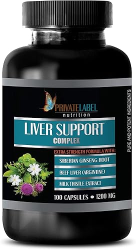 Suplemento de hígado y riñón - COMPLEJO DE APOYO HÍGADO 1200 MG - Fórmula de fuerza extra - cardo mariano extra fuerte, limpieza del hígado
