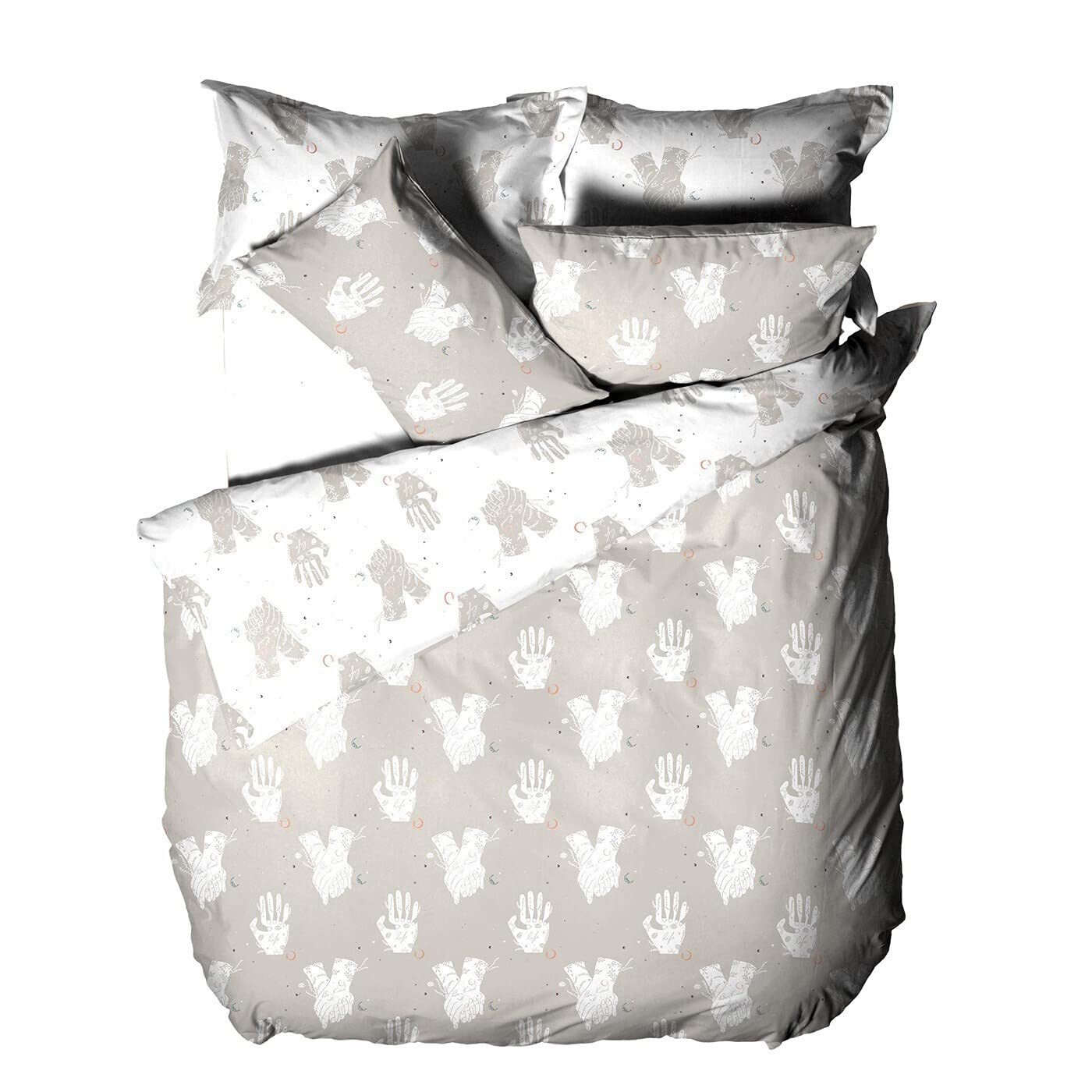 furn. Be Kind King Duvet Cover Set, Cotton, Polyester, Grey