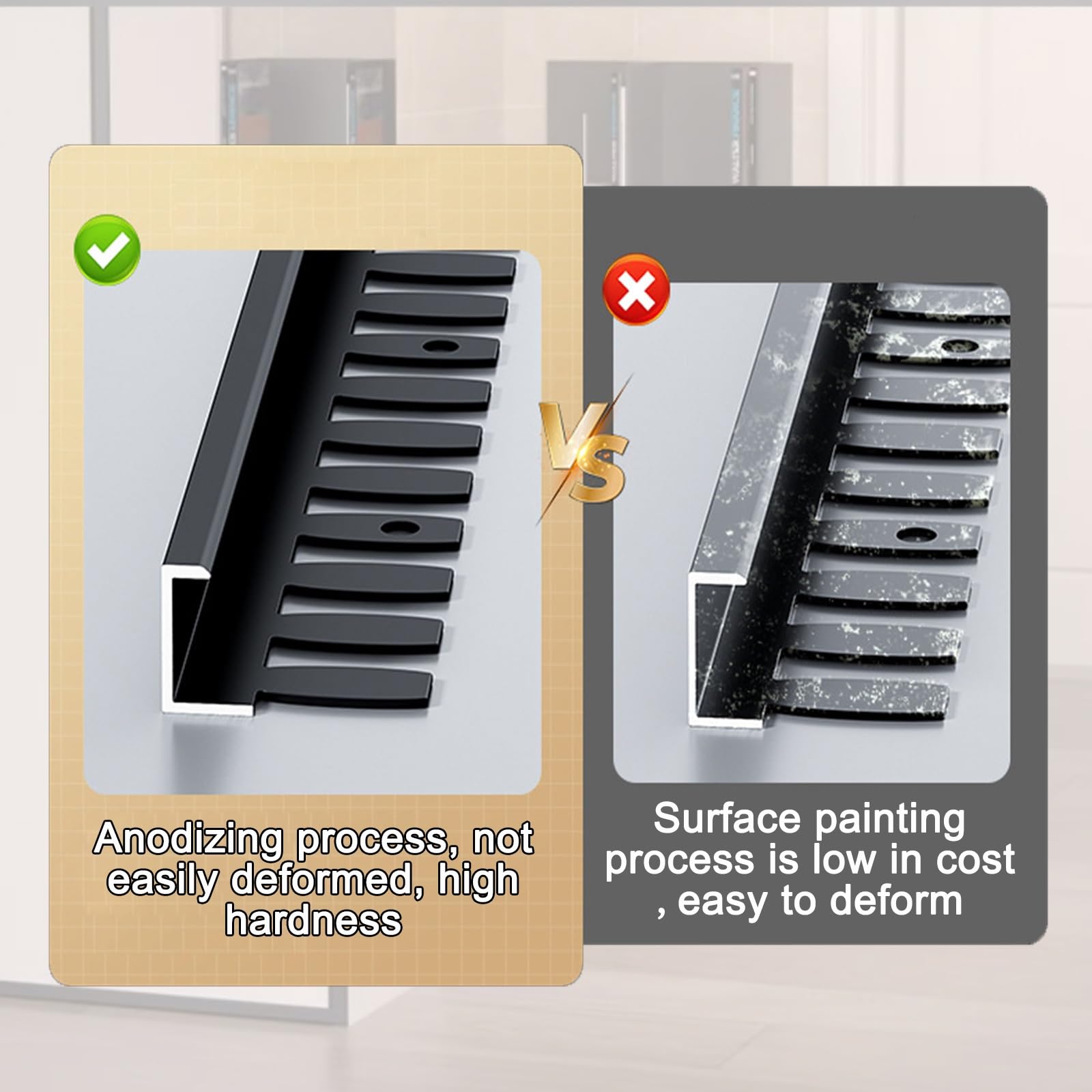 Strisce Di Rivestimento Per Pavimenti Per Piastrelle Da Parete E Pavimento - Barre In Alluminio A Forma Di C, Bordo Per Pavimenti, Striscia Divisoria Piatta(Argento,18.0mm)