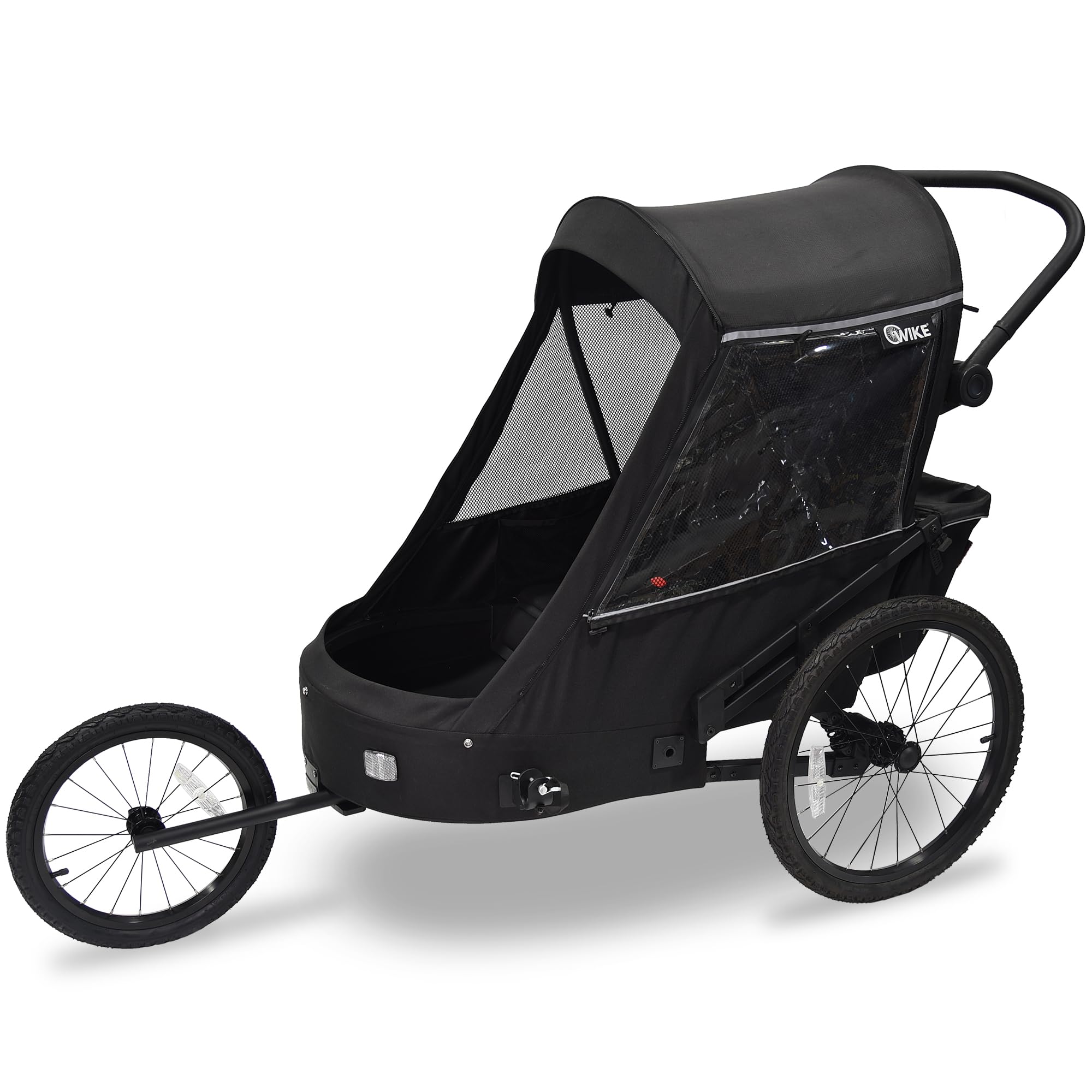 Wike Premium Double Children's Bike Trailer with Suspension Black