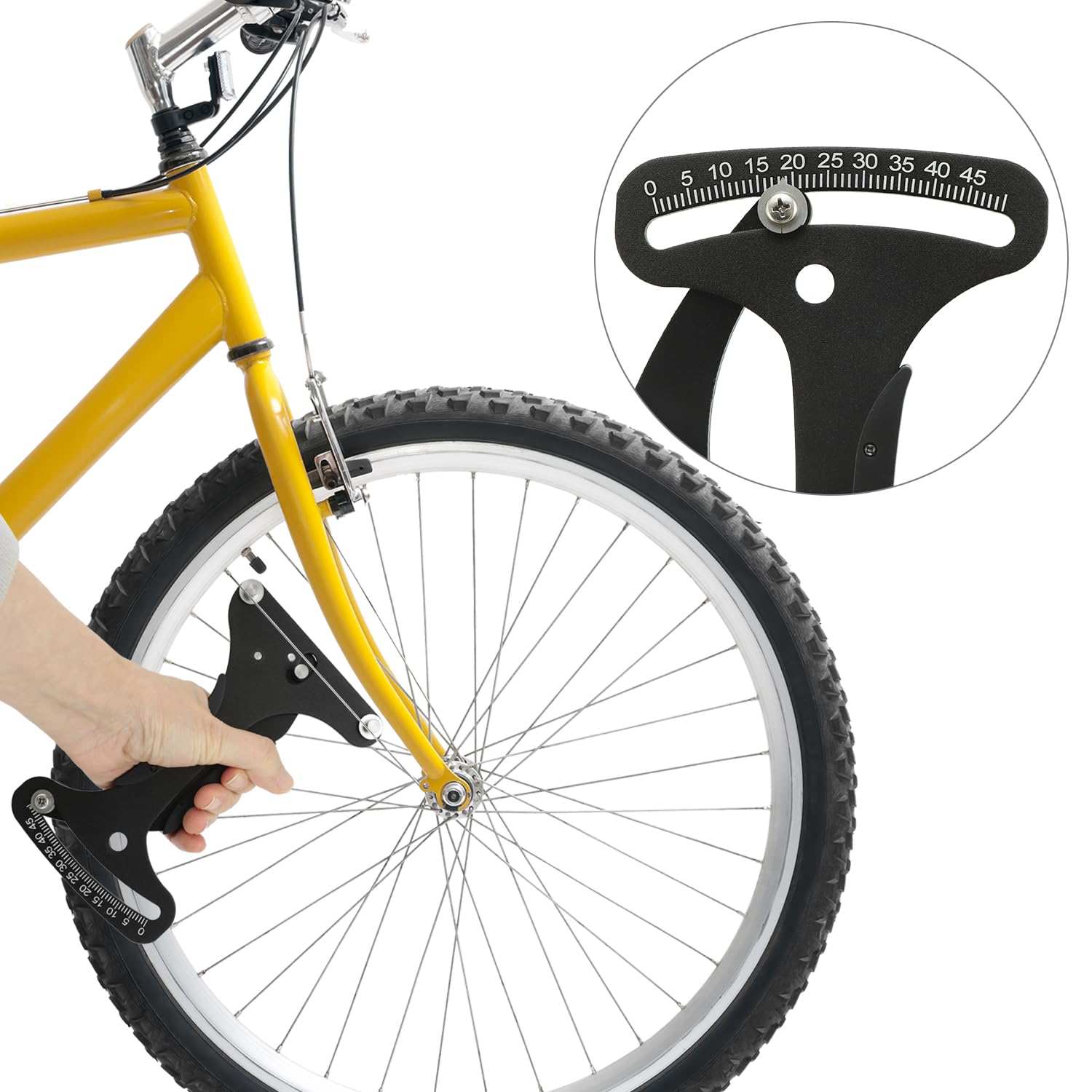 Fiets spaakspanningsmeter mountainbike velg wiel groep spanning meting afwijking correctie gereedschap