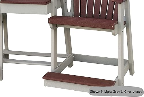 Miniatura 4 de DutchCrafters Sillas de patio con respaldo de ventilador doble de poliéster Adirondack con mesa central (negro y azul)