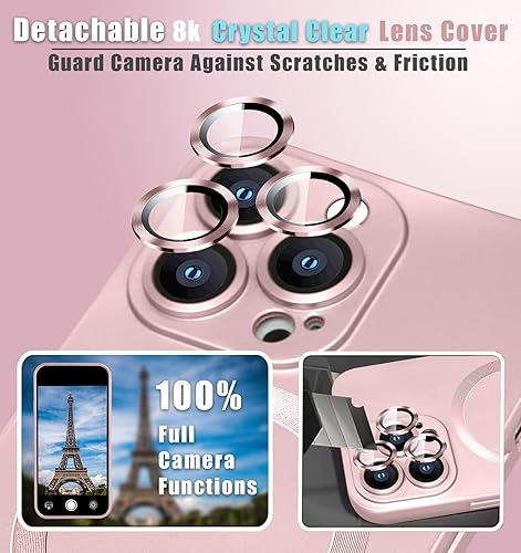 Miniatura 3 de Funda magnética para iPhone 12 Pro, protector de lente desmontable con protección completa de la cámara a prueba de golpes, mate, delgada, suave,