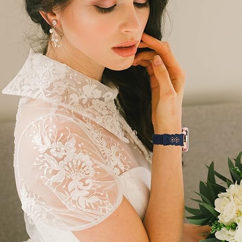 Miniatura 4 de Correa perforada de silicona de 0.78pulgadas para mujer, compatible con Galaxy Watch 4 de 1.57 y 1.73pulgadas, Watch 3 de 1.61pulgadas y Active 2