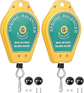 QWORK Spring Balancer, 2 Pack 6.6lbs - 11lbs Bearing Retractable Tool Fixture Holder for Assembly-line