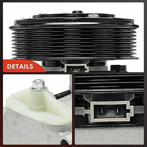 Miniatura 8 de A-Premium Compresor de CA con polea de 8 ranuras compatible con vehículos Ford y Lincoln - 4.6L, 5.4L, 6.0L, 6.8L - Excursion 2003-2005, F-150