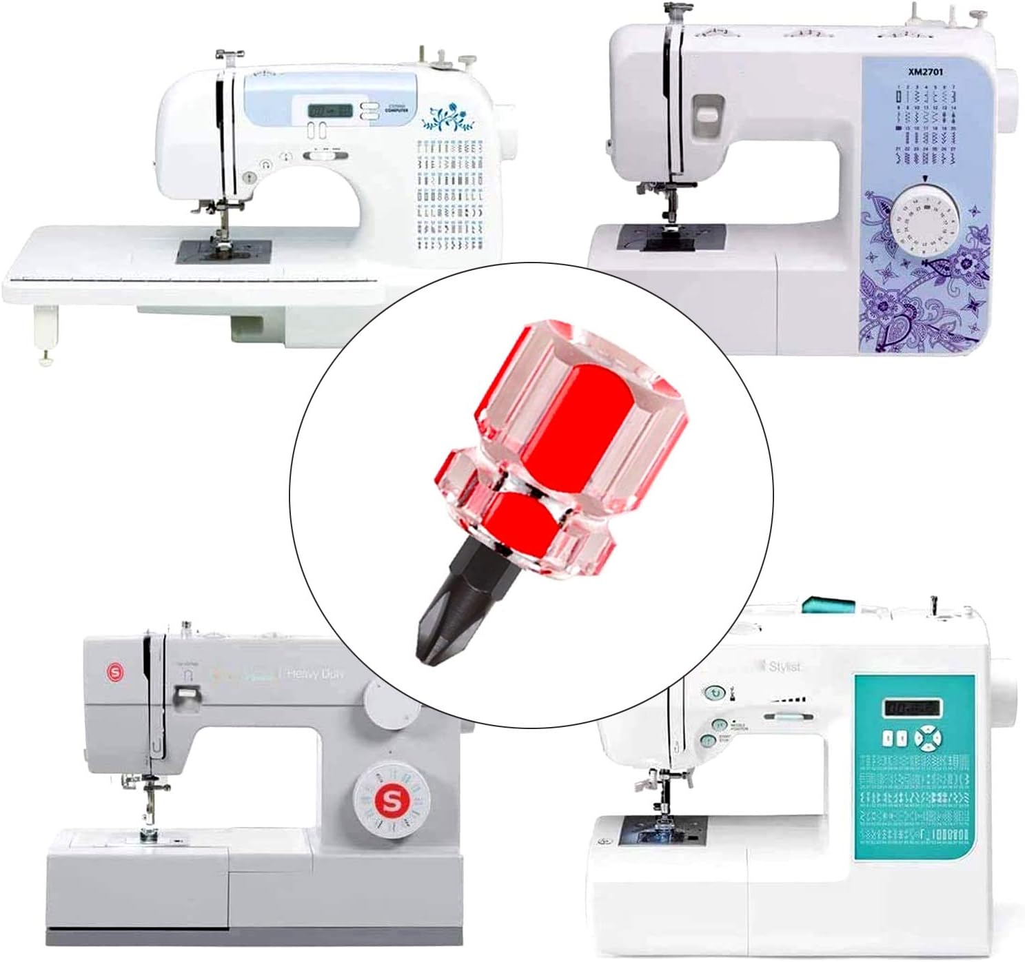 Buspoll Mini ultrashort flat head and Phillips small screwdriver set, sewing machine screwdriver tool concept