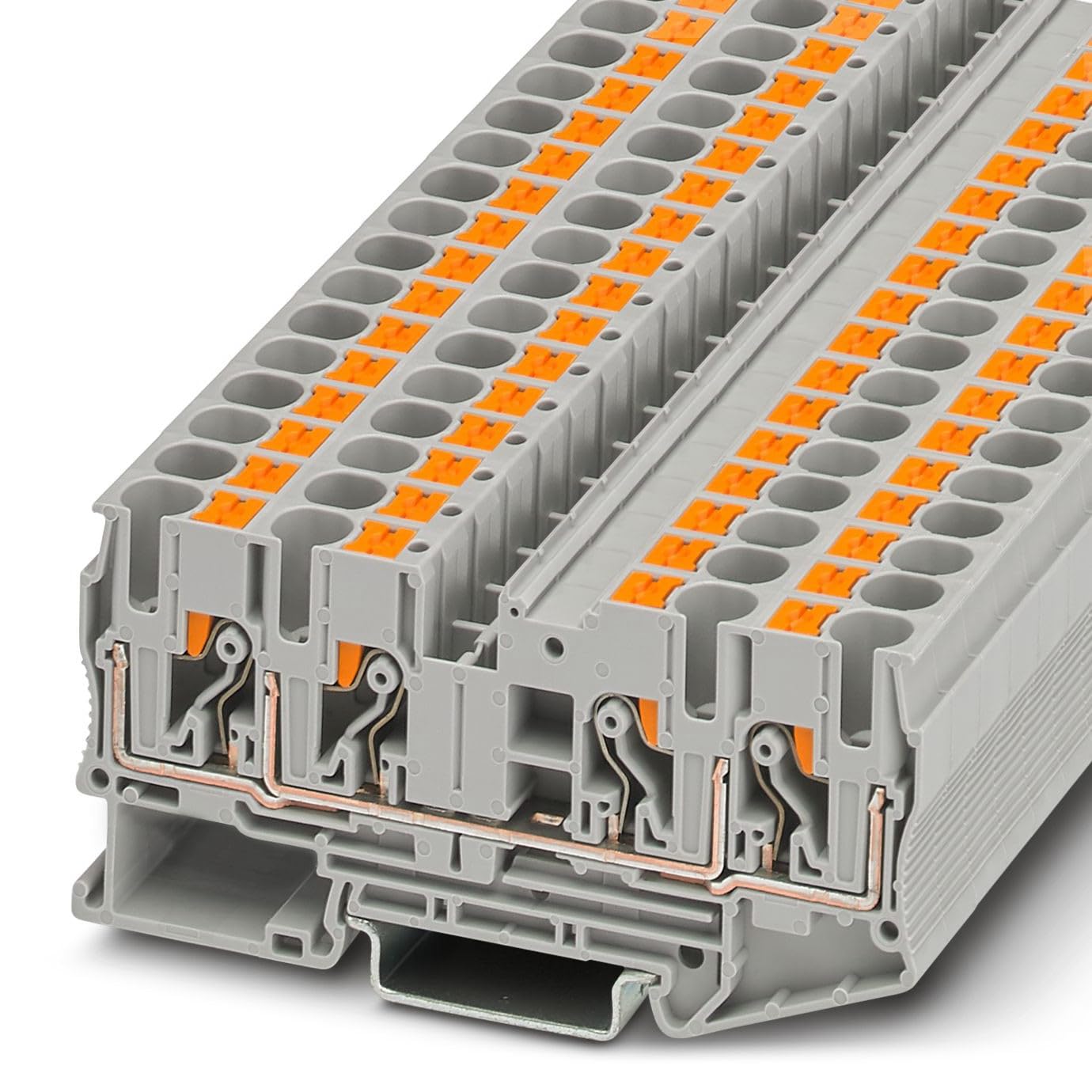 Phoenix Contact PT 6-QUATTRO Anschlussklemmenblock für Durchkontaktierung 1 Grau, 0.5mm², 10 mm², 1kV Einsteck-Anschluss, Packung a 50 Stück