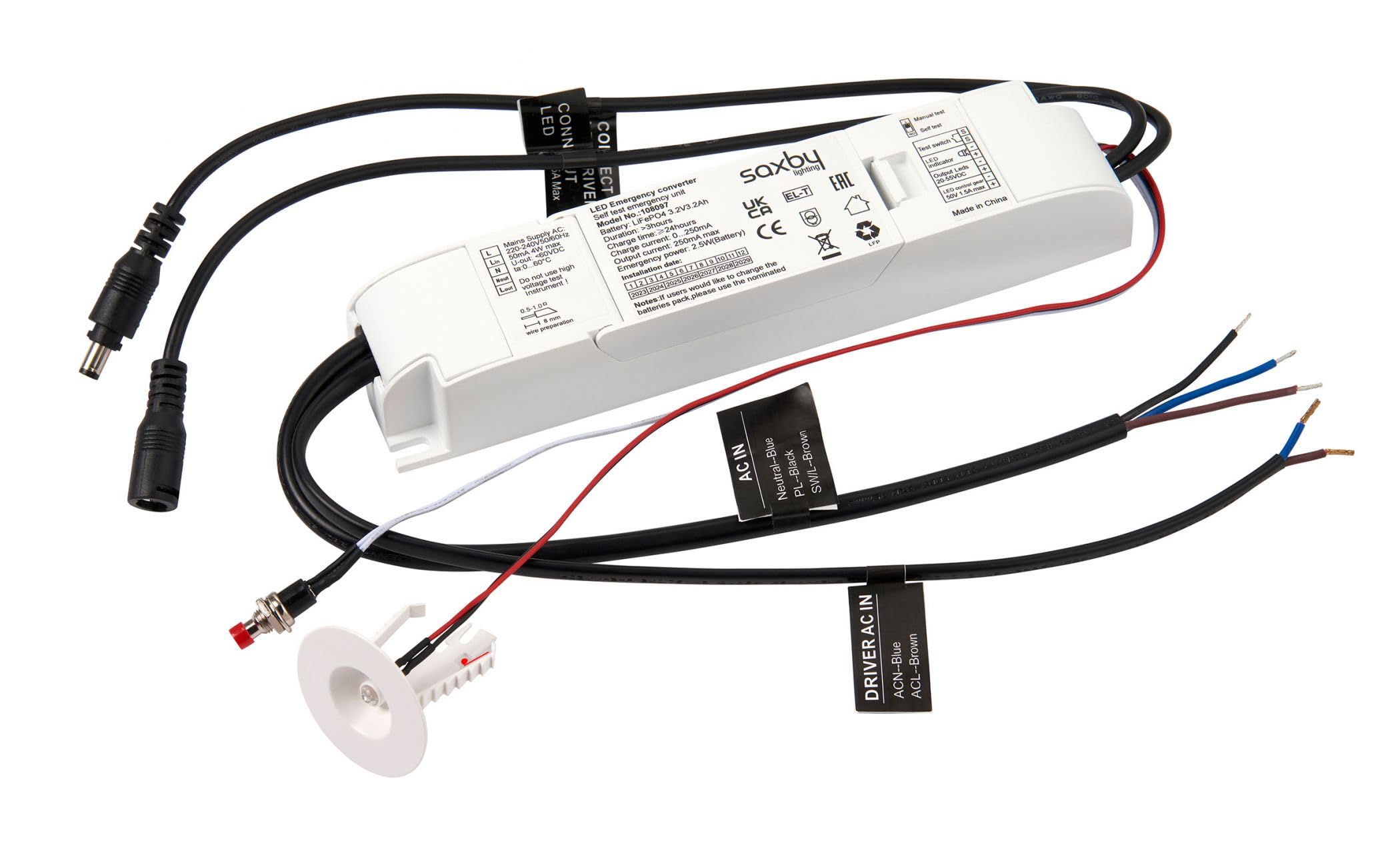 Saxby 108097 Emergency Conversion Kit, for LED Panels and Downlights