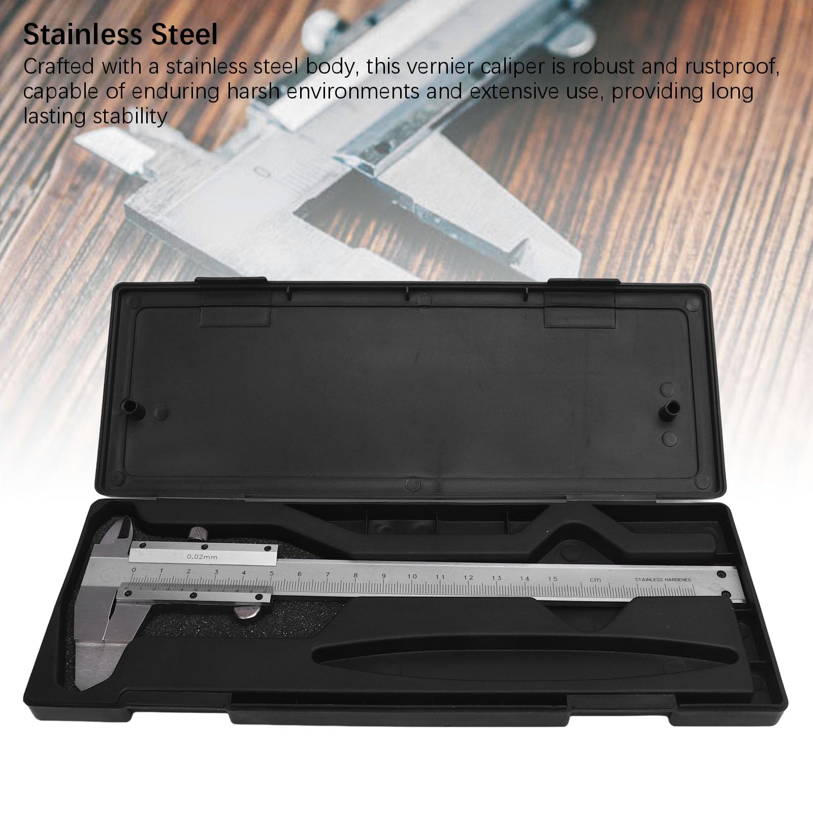 Karlak Calibrador Vernier de Acero Inoxidable de Alta Precisión para