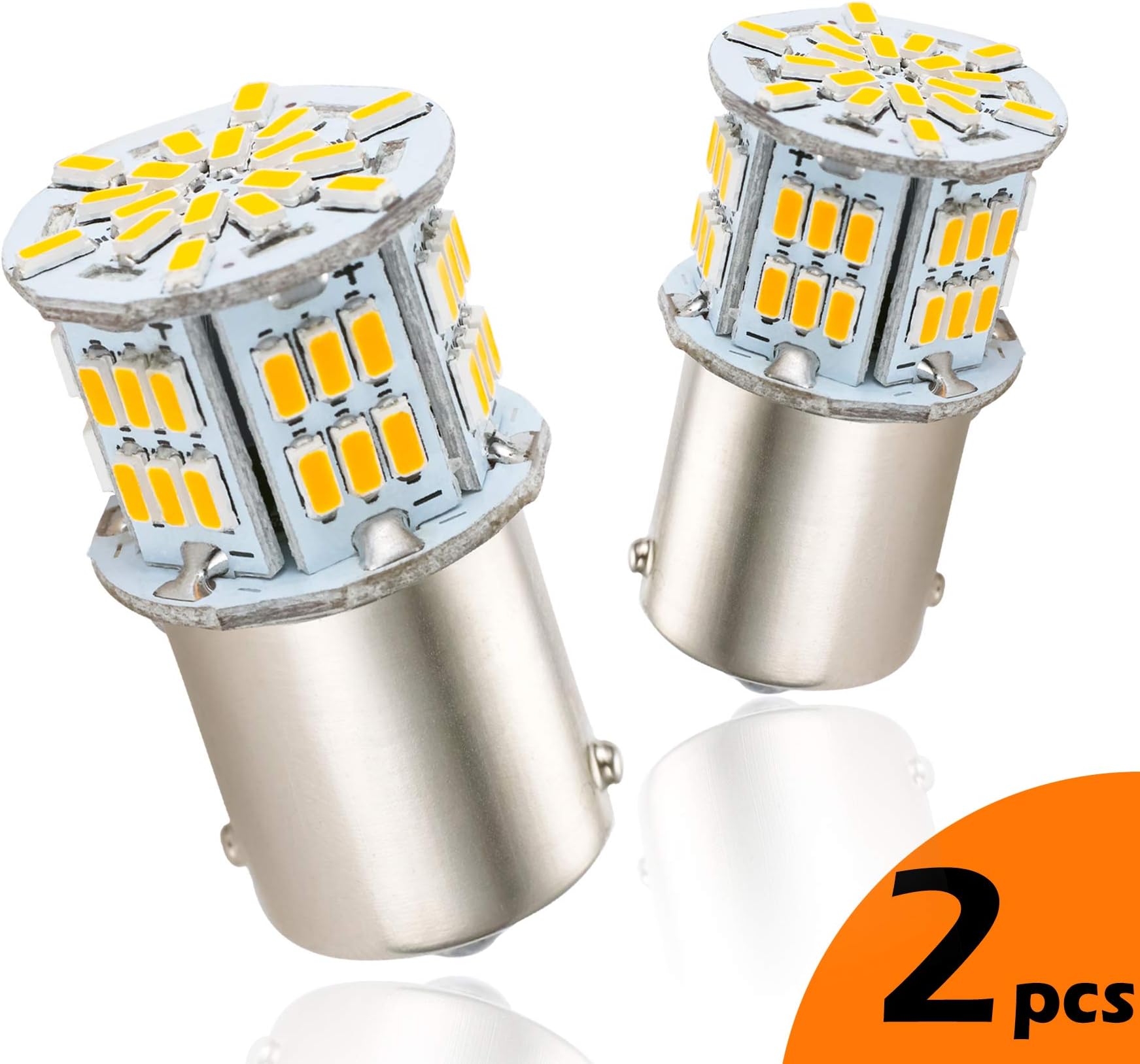 Amazon Com Lumenex 1156 Led Bulbs 54smd Super Bright Ba15s P21w 7506 1141 Led Replacement Bulbs For Rv Camper Trailer Boat Interior Indoor Lights Car Turn Signal Light 3500k Amber 12v 24v 2pcs Automotive